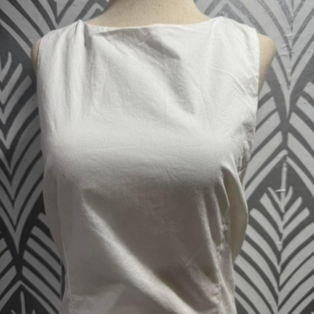 Princess Polly Yumiko White Sleeveless Mini Dress/Romper Boat Neck A-Line 8 - Picture 5 of 8